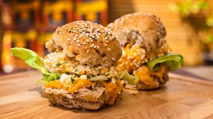 Millet Burger with Miso and Pumpkin Sauce BBQ recipe