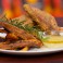 Crusted Tempeh with Sweet Potato Chips and Garlic Dressing BBQ Recipe